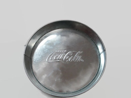 Coca-Cola Galvanized Steel Small Round Tray Serving Platter 8 inches Dia... - $6.68