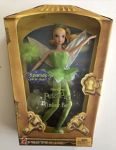 Disney Peter Pan TINKER BELL Fairy Barbie Doll Sparkly Pixie Dust Wand E... - £20.41 GBP