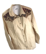 Vtg Wrangler Button Up Snap Shirt Top Westerncore Cowgirl Aztec Gen West - £23.34 GBP