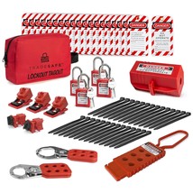 Electrical Lockout Tagout Kit Hasps Clamp on and Universal Multipole Circuit Bre - £122.30 GBP
