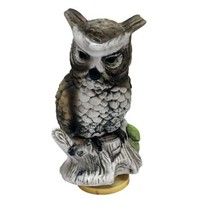 Vintage Great Horned Owl Figural Porcelain Music Box Rotating Musical Figurine  - £19.54 GBP