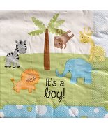 Greenbrier Paper Luncheon Napkins, Baby Jungle Animals, Its a Boy 20 ct - £6.20 GBP