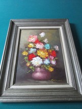 Vintage Floral Oil Painting by Robert Cox original signed - £156.60 GBP