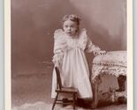 Antique Cabinet Card Child Portrait Toy Chair Lace Dress Macon Missouri ... - $79.99