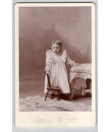 Antique Cabinet Card Child Portrait Toy Chair Lace Dress Macon Missouri ... - $79.99