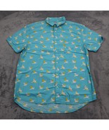 Quicksilver Shirt Mens XL Modern Fit Bird Print Short Sleeve Button Up C... - £18.61 GBP
