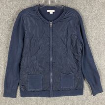 Nautica Sweater Women&#39;s Medium Full Zip Navy Blue 100% Cotton Adults M - €12,22 EUR