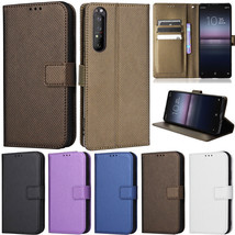 For Sony Xperia 1 10 IV III XZ3 Leather back Wallet Flip Case Cover - £36.34 GBP