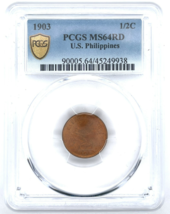 1903 1/2C Half Centavo U.S. Philippines PCGS MS64RD - $206.90