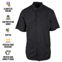 Ariat Men&#39;s Black Venttek Climate Tek Cooling UPF 50 S/S Woven Shirt (S03) - £27.83 GBP