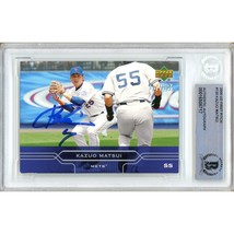 Kazuo Matsui New York Mets Auto 2005 Upper Deck First Pitch Signed BAS Auth Slab - £62.68 GBP