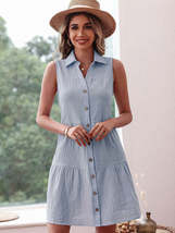 Flirty Blue Pleated Dress - True Size Fashion - No Pockets, Versatile Style - £31.26 GBP