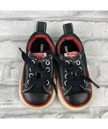 Converse All Star Sneakers Size 4 Infant Black Red Lace Up Tennis Shoes ... - £11.17 GBP