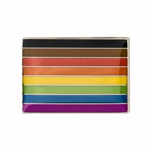 RAINBOW FLAG PIN New Inclusive Design LGBTQ Gay Lesbian Pride Black Brow... - $2.95+