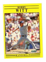 1991 Fleer #304 Bobby Witt Texas Rangers - $3.00