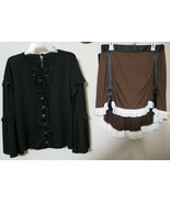STEAMPUNK VICTORIAN GOTH COSTUME SPIRIT WOMEN&#39;S SIZE L (10-12) SKIRT &amp; B... - $34.64
