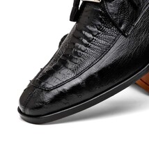 Andretti Genuine Ostrich Leg Dress Derby's Shoes Black image 4