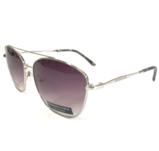 BCBGMAXAZRIA Sunglasses Sumptuous Silver Wire Aviator Frames with Purple Lenses - £21.87 GBP