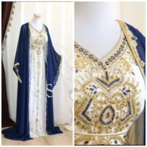 New Stylish Moroccan Dubai Kaftans Farasha Abaya Dress Handmade Fancy Lo... - $85.00
