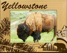Yellowstone National Park With Bear Silhouette Laser Engraved Frame (4 x 6)  - £23.69 GBP