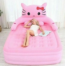 Kids Home Hello Kitty Pink Thickened Portable Sleeping Inflatable Air Mattress - £235.58 GBP