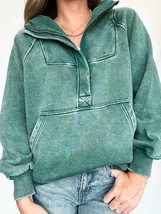 Zenana mineral wash oversized hoodie in Green - $37.62+