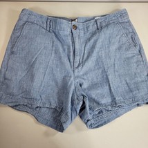 Gap Womens Bermuda Walking Shorts Blue Chambray Mid Rise Stretch Size 12 - £10.81 GBP