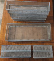 SET 10 Silver Mesh Drawer Cabinet/Organizer Bins - $39.55