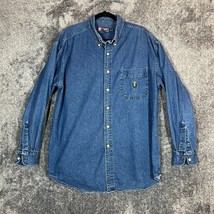 Chaps by Ralph Lauren Denim Shirt Mens XL Blue Long Sleeve Chambray Vintage - £13.30 GBP