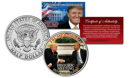 Donald Trump &amp; Barack Obama Historic Meeting at Whitehouse JFK Half Dollar DATED - £6.70 GBP