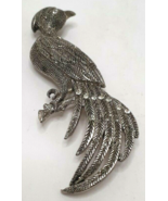 Pheasant Brooch Rhinestone on Eye and On Tail 3 Inches Long Vintage - £26.81 GBP
