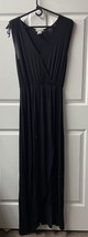 Rolla Coster Vintage Womens Medium Black Knit Faux Wrap Maxi Dress - £11.58 GBP