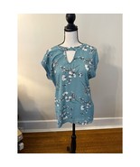 Papermoon Top Blue/Green with Flowers New - $20.53 CAD