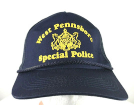 West Pennsboro Special Police Trucker Hat Vintage Snapback 80s Blue Pennsylvania - £29.75 GBP