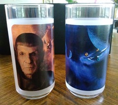 Captain Kirk and Spock Burger King 2008 Star Trek Movie Drinking Glasses... - £5.19 GBP