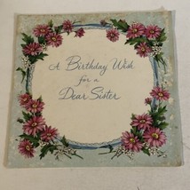 Vintage Birthday Card Birthday Wish For A Dear Sister Box4 - £3.15 GBP
