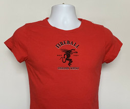Fireball Cinnamon Whisky T Shirt Womens Large Red Fire breathing Dragon Cotton - £17.42 GBP