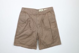 Vtg 90s Eddie Bauer Mens 34 Classic Fit Faded Pleated Above Knee Chino Shorts - £34.99 GBP