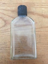 Vtg Antique Jergens Lotion Small Clear Glass Sample Bottle 3.75&quot; Lid No Label - £19.66 GBP