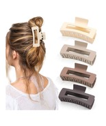 Premium Quality 4 Pieces Hair Claw Clips For All Hair Types Rectangular ... - £19.50 GBP
