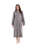 RH Women Fleece Robe Plush Long Zip Front Soft Zipper Bathrobes S-3XL RH... - £23.96 GBP