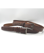 Mezlan Lot of 2 Men&#39;s Belts Size 36 Genuine Lizard Leather Brown Made in... - $81.93 CAD