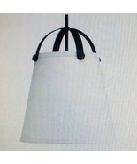 Two Light Antique Bronze Linen Shade Coastal Pendant Galley Collection - $50.00