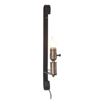 Wrought Iron strap wall sconce with shade - PLUG IN image 2