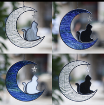 Each  Colorful Glass Pet  Dog Moon Crystal Inlaid - £23.91 GBP