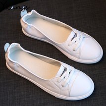 Summer New PU White Shoes Women Casual Flats Heart Fashion Ladies Spring Shoes S - £31.78 GBP