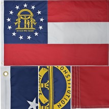 Georgia State Flag 3&#39; x 5&#39; Ft 210D Nylon Premium Outdoor Embroidered Flag Banner - £26.63 GBP