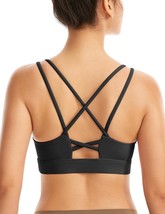 Padded Sports Bras for Women-Sexy Longline Crisscross Back Sport (Black,Size:XL) - £13.91 GBP