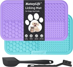 MateeyLife 2PCS Large Lick Mat for Dogs and Cats with Cups, - £11.62 GBP