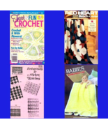Crochet Bundle of 4 Booklets Fast &amp; Fun, Quilts, Learn  Stitches,  Baby ... - £7.04 GBP